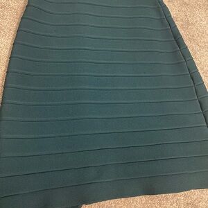 BCBG MAXAZRIA Green Ribbed Bodycon Skirt